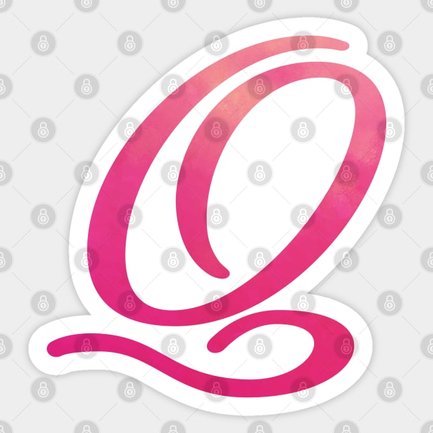 Letter Q Monogram, Pink Color Personalized Design Sticker by Star58